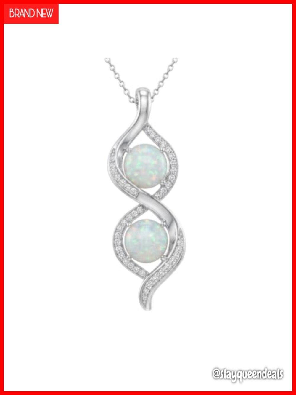 Sterling Silver Opal Pendant Necklace Dainty Infinity Leaf Star Women Jewelry
